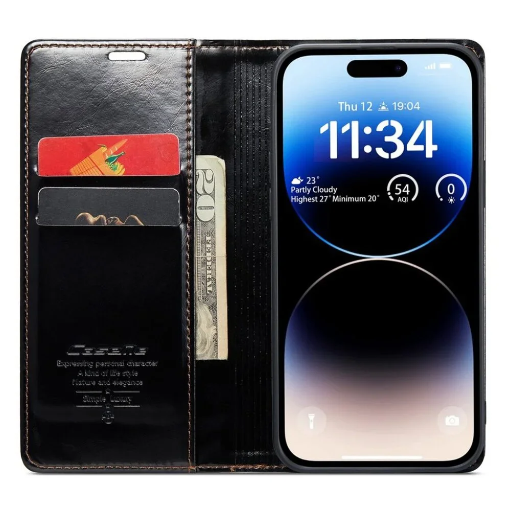 CaseMe 003 For iPhone 13 Pro Max Soft PU Leather‎ Flip Wallet Case with 2 Credit